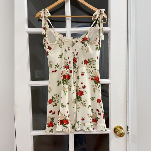 Reformation Floral Tie Strap Ruffle Christine Dress In Maureen - Size 12 - Picture 2 of 8